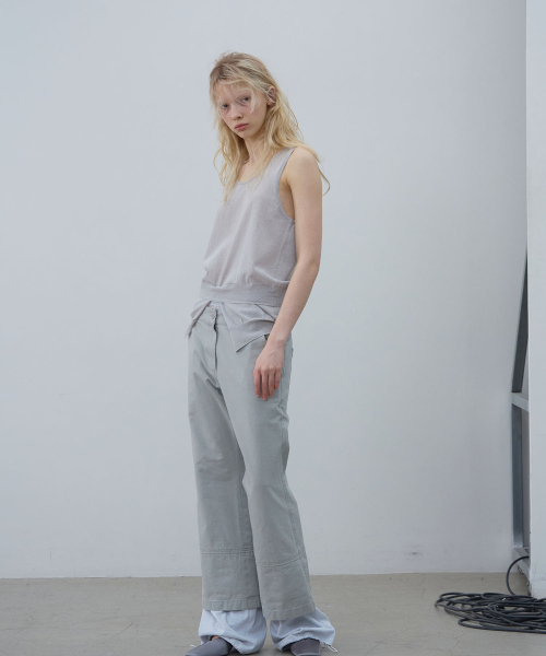 LCDC TM(エルシーディーシーティーエム)の「SHEER KNIT SLEEVELESS TOP (LIGHT GREY)(Tシャツ/カットソー・レディース・その他・OS)」の2枚目の写真