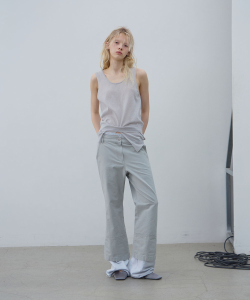 LCDC TM(エルシーディーシーティーエム)の「SHEER KNIT SLEEVELESS TOP (LIGHT GREY)(Tシャツ/カットソー・レディース・その他・OS)」の4枚目の写真