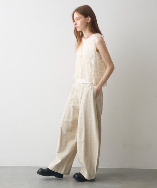 Crisp(クリスプ)の「flower tulle gather tank / フラワーチュールギャザータンク(シャツ/ブラウス・レディース・ナチュラル・FREE)」の12枚目の写真