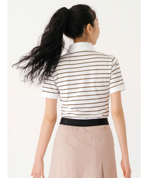 NITINA(ニティナ)の「ストライプカラーTシャツ KA/ST(Tシャツ/カットソー・レディース・カーキ・SMALL/MEDIUM)」の5枚目の写真