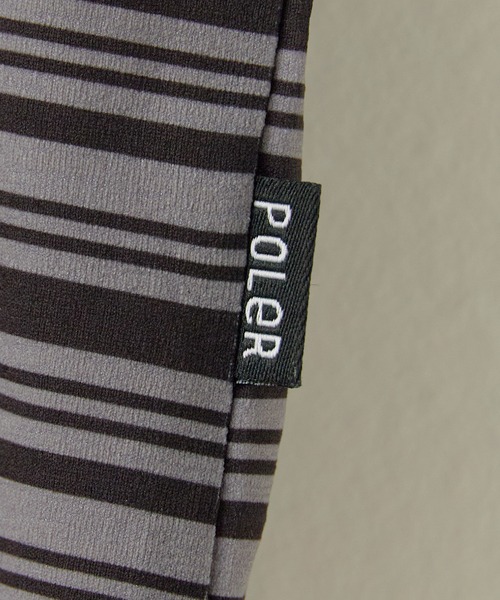 POLeR(ポーラー)の「POLeR/ポーラー 90's STRIPE QUICK DRY TEE 90年代ストライプクイックドライTシャツ 秋 秋服 2026年秋冬(Tシャツ/カットソー・メンズ・ホワイト/チャコール/ベージュ・M/L/XL)」の5枚目の写真