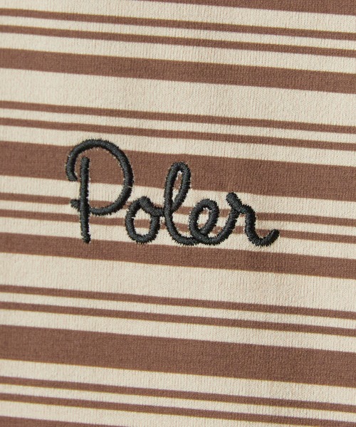 POLeR(ポーラー)の「POLeR/ポーラー 90's STRIPE QUICK DRY TEE 90年代ストライプクイックドライTシャツ 秋 秋服 2026年秋冬(Tシャツ/カットソー・メンズ・ホワイト/チャコール/ベージュ・M/L/XL)」の7枚目の写真