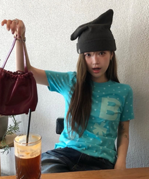 BロゴスリムフィットTシャツ[ドットミント]
