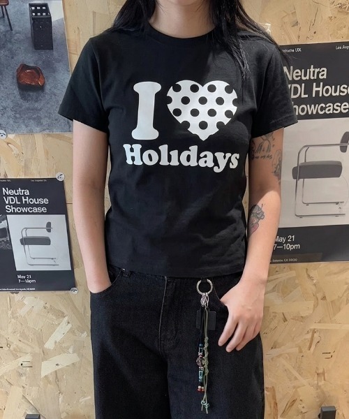 LAC-VERT（ラック・ヴェール）の「I LOVE Tシャツ（Tシャツ/カットソー・レディース・ブラック/ホワイト・FREE）」の7枚目の写真