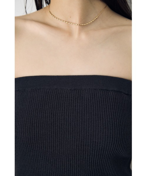 AZUL by moussy(アズールバイマウジー)の「【カップ付き/パッド付き】2点セットノースリーブトップス サマーニット 夏服 春服 秋服 ベアトップス ビスチェ(ニット/セーター・レディース・ライトグレー/レッド/ライトブラック/ベージュ・FREE)」の12枚目の写真