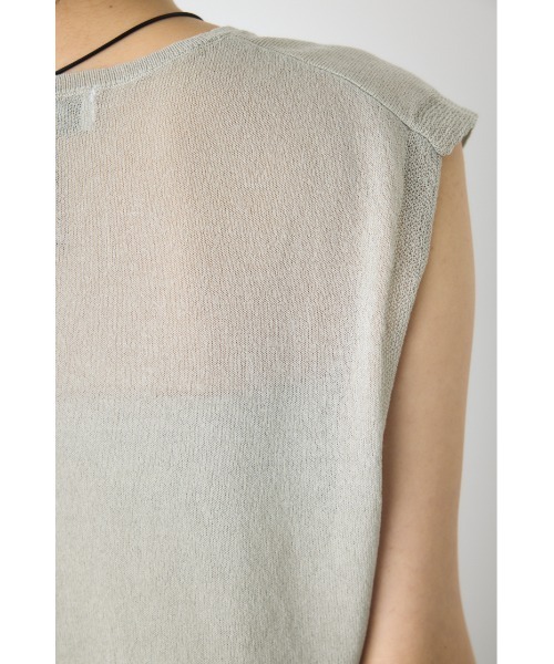 AZUL by moussy(アズールバイマウジー)の「【カップ付き/パッド付き】2点セットノースリーブトップス サマーニット 夏服 春服 秋服 ベアトップス ビスチェ(ニット/セーター・レディース・ライトグレー/レッド/ライトブラック/ベージュ・FREE)」の21枚目の写真