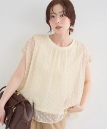 2WAY楊柳フラワー刺繍ブラウス