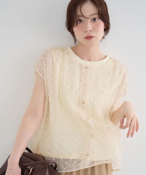 le.coeur blanc(ルクールブラン)の「2WAY楊柳フラワー刺繍ブラウス(シャツ/ブラウス・レディース・ホワイト系その他/ブラック系その他・38)」の16枚目の写真