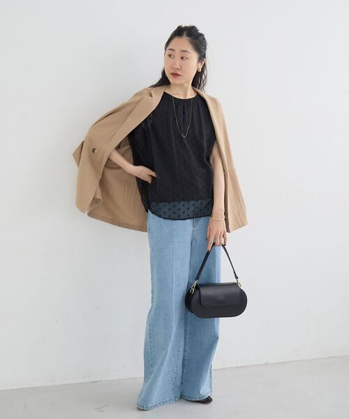 le.coeur blanc(ルクールブラン)の「2WAY楊柳フラワー刺繍ブラウス(シャツ/ブラウス・レディース・ホワイト系その他/ブラック系その他・38)」の4枚目の写真