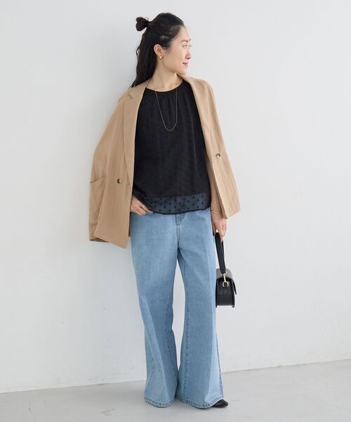 le.coeur blanc(ルクールブラン)の「2WAY楊柳フラワー刺繍ブラウス(シャツ/ブラウス・レディース・ホワイト系その他/ブラック系その他・38)」の5枚目の写真