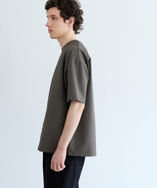coca(coca)(コカ)の「シアサッカー半袖トップス(Tシャツ/カットソー・メンズ・カーキ/ブラック・L/XL/M)」の4枚目の写真