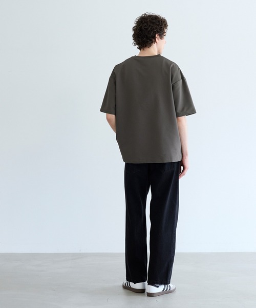 coca(coca)(コカ)の「シアサッカー半袖トップス(Tシャツ/カットソー・メンズ・カーキ/ブラック・L/XL/M)」の5枚目の写真