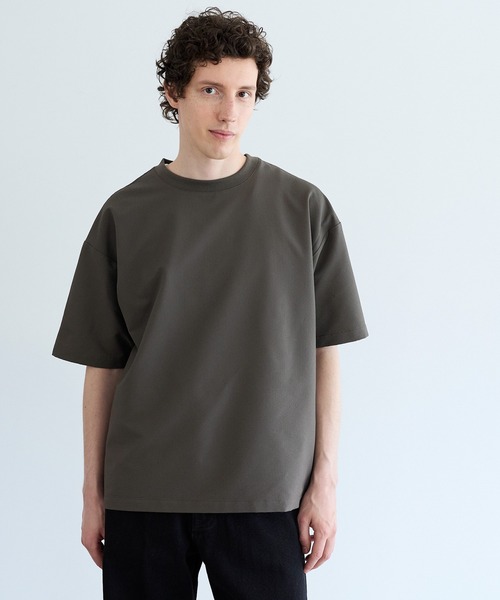 coca(coca)(コカ)の「シアサッカー半袖トップス(Tシャツ/カットソー・メンズ・カーキ/ブラック・L/XL/M)」の6枚目の写真