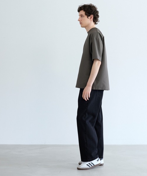 coca(coca)(コカ)の「シアサッカー半袖トップス(Tシャツ/カットソー・メンズ・カーキ/ブラック・L/XL/M)」の7枚目の写真