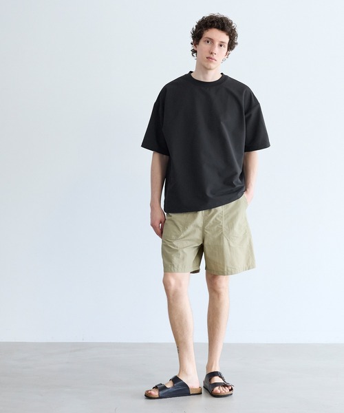 coca(coca)(コカ)の「シアサッカー半袖トップス(Tシャツ/カットソー・メンズ・カーキ/ブラック・L/XL/M)」の9枚目の写真