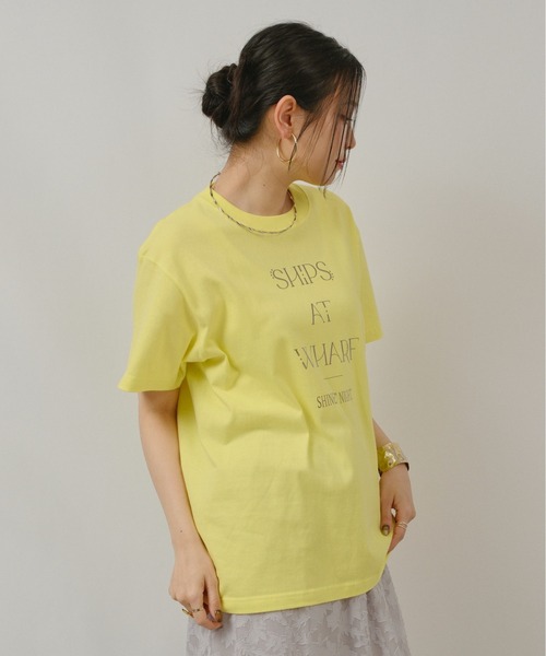 palm RICHE(ポームリシュ)の「箔ロゴプリントT(Tシャツ/カットソー・レディース・ブラック/ライトイエロー/オフホワイト・M)」の12枚目の写真