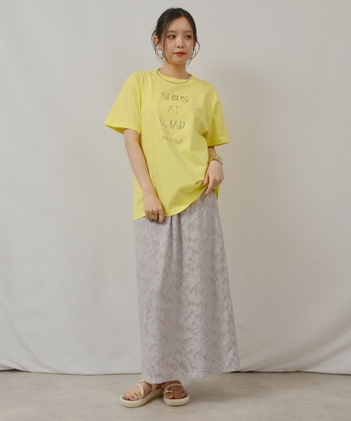 palm RICHE(ポームリシュ)の「箔ロゴプリントT(Tシャツ/カットソー・レディース・ブラック/ライトイエロー/オフホワイト・M)」の17枚目の写真
