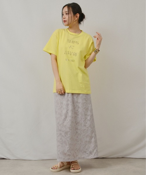 palm RICHE(ポームリシュ)の「箔ロゴプリントT(Tシャツ/カットソー・レディース・ブラック/ライトイエロー/オフホワイト・M)」の18枚目の写真