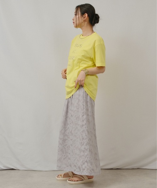palm RICHE(ポームリシュ)の「箔ロゴプリントT(Tシャツ/カットソー・レディース・ブラック/ライトイエロー/オフホワイト・M)」の19枚目の写真