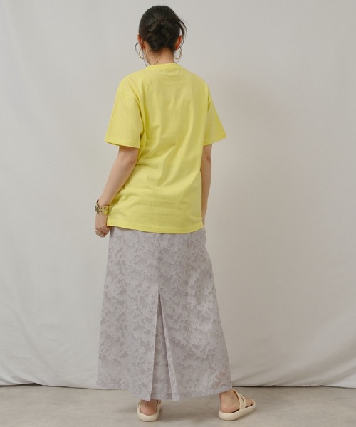 palm RICHE(ポームリシュ)の「箔ロゴプリントT(Tシャツ/カットソー・レディース・ブラック/ライトイエロー/オフホワイト・M)」の20枚目の写真