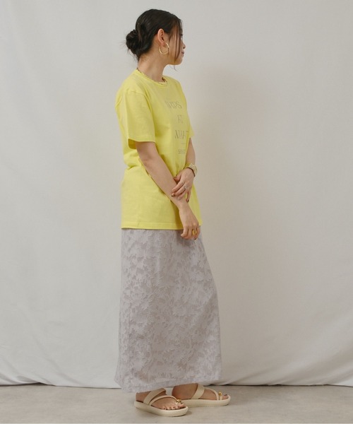 palm RICHE(ポームリシュ)の「箔ロゴプリントT(Tシャツ/カットソー・レディース・ブラック/ライトイエロー/オフホワイト・M)」の21枚目の写真