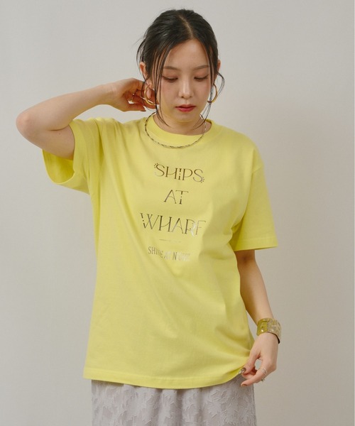 palm RICHE(ポームリシュ)の「箔ロゴプリントT(Tシャツ/カットソー・レディース・ブラック/ライトイエロー/オフホワイト・M)」の14枚目の写真