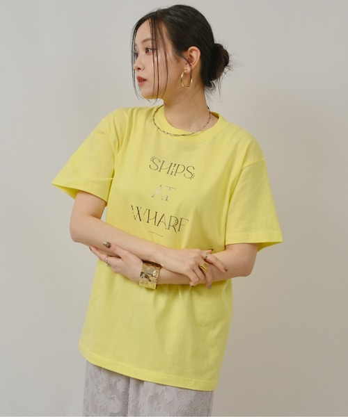 palm RICHE(ポームリシュ)の「箔ロゴプリントT(Tシャツ/カットソー・レディース・ブラック/ライトイエロー/オフホワイト・M)」の15枚目の写真
