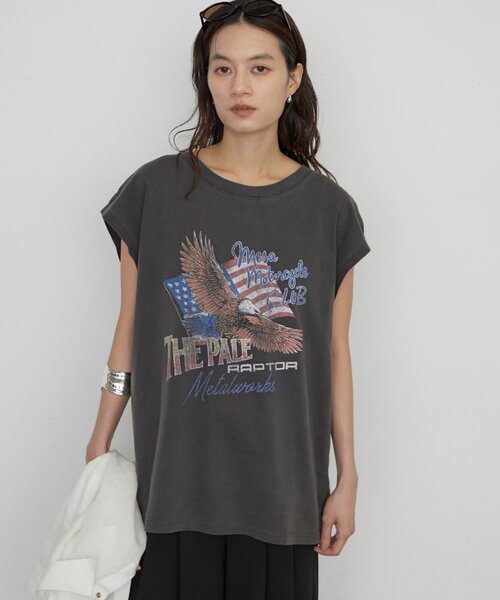 LOUNGEDRESS（ラウンジドレス）の「【GOOD ROCK SPEED】EAGLEフレンチT（Tシャツ/カットソー・レディース・ブラウン/ブラック・FREE）」の3枚目の写真