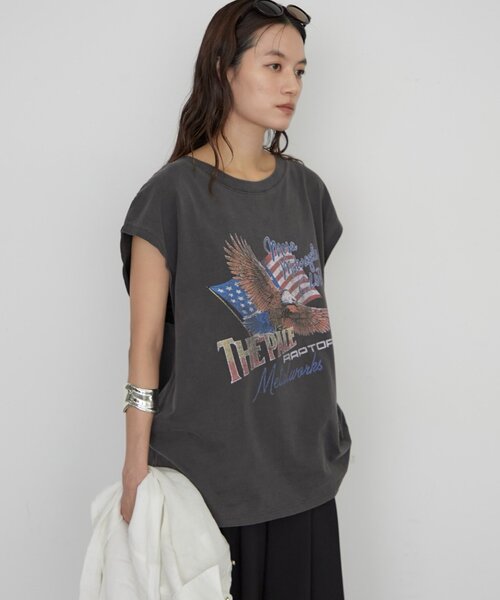 LOUNGEDRESS（ラウンジドレス）の「【GOOD ROCK SPEED】EAGLEフレンチT（Tシャツ/カットソー・レディース・ブラウン/ブラック・FREE）」の4枚目の写真