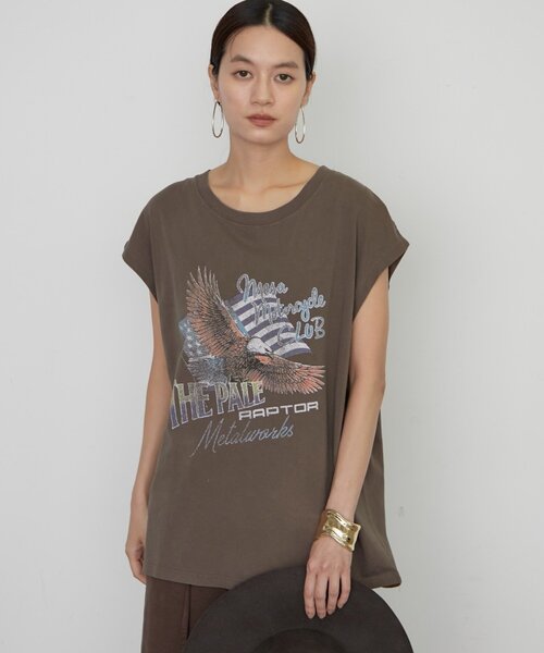 LOUNGEDRESS（ラウンジドレス）の「【GOOD ROCK SPEED】EAGLEフレンチT（Tシャツ/カットソー・レディース・ブラウン/ブラック・FREE）」の9枚目の写真
