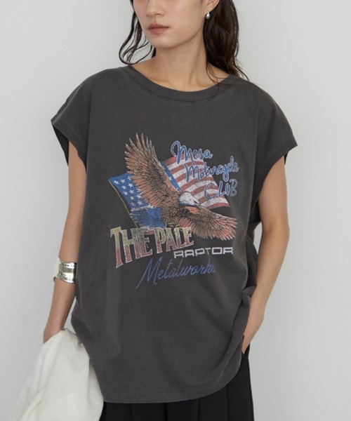 LOUNGEDRESS（ラウンジドレス）の「【GOOD ROCK SPEED】EAGLEフレンチT（Tシャツ/カットソー・レディース・ブラウン/ブラック・FREE）」の2枚目の写真