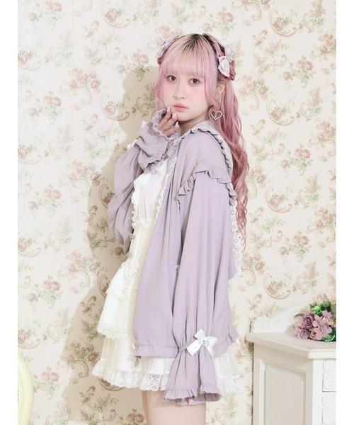 NOEMIE(ノエミー)の「うさみみシアーレースブルゾン(パーカー・レディース・ブラック/ピンク/オフホワイト・M)」の8枚目の写真