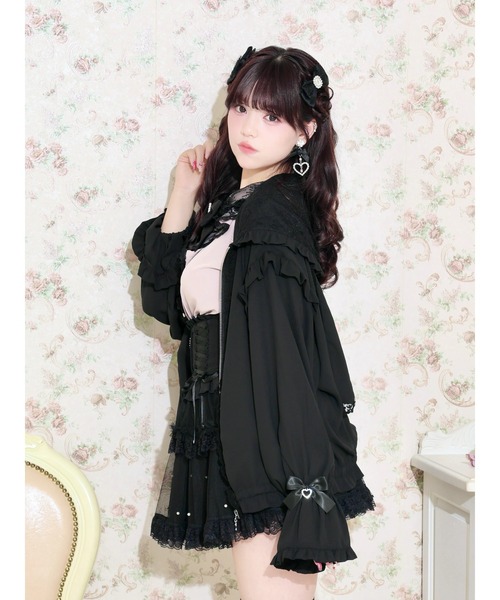 NOEMIE(ノエミー)の「うさみみシアーレースブルゾン(パーカー・レディース・ブラック/ピンク/オフホワイト・M)」の11枚目の写真