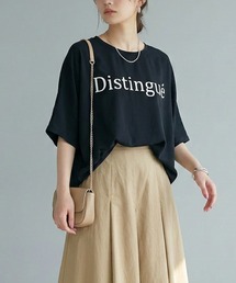 【接触冷感&UVカット】ひんやりさらさらジョーゼットゆったりロゴTシャツ