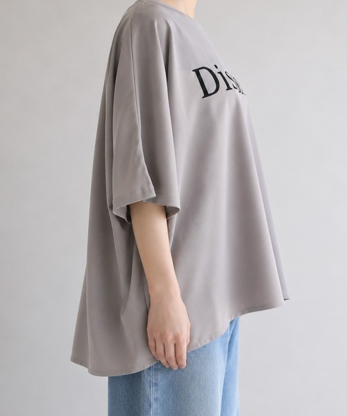 itto...(イット)の「【接触冷感&UVカット】ひんやりさらさらジョーゼットゆったりロゴTシャツ(Tシャツ/カットソー・レディース・グレー/ブラック/オフホワイト・FREE)」の10枚目の写真