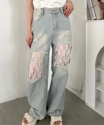 CLEA | レースダメージデニム(デニムパンツ)