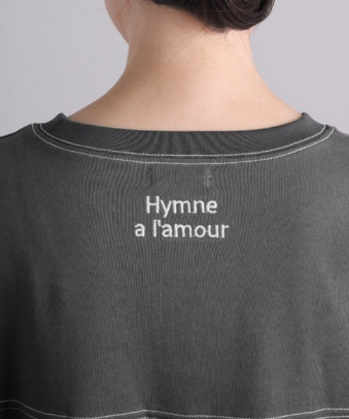 HUG.U(ハグユー)の「後ろ刺繍ロゴ ステッチTシャツワンピース(ワンピース・レディース・ダークグレー/グレイッシュブルー/ブラック/ライトグレー/レッド・FREE)」の11枚目の写真