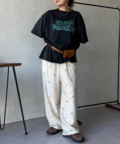 CPCM(シーピーシーエム)の「シアー花柄刺繍パンツ(その他パンツ・レディース・ブラック/アイボリー・FREE)」の14枚目の写真