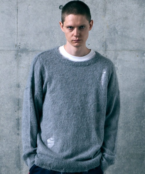 VIRGOwearworks（ヴァルゴウェアワークス）の「FRAYVEIL MOHAIR（ニット/セーター・メンズ・ブラック/ネイビー/グレー・2/3/4）」の2枚目の写真