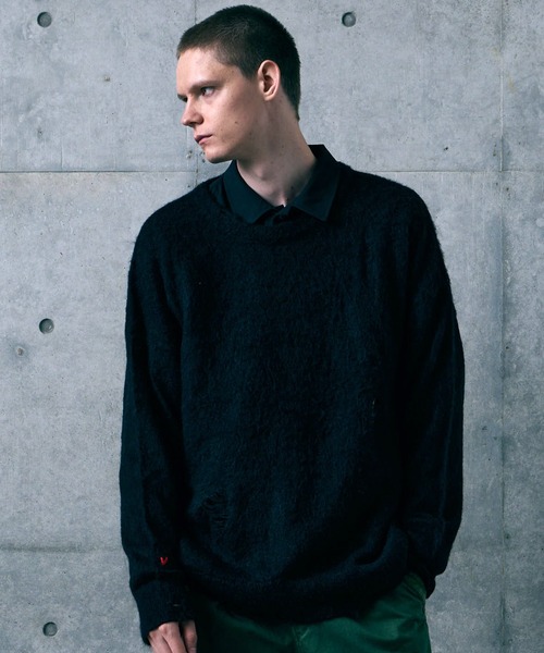 VIRGOwearworks（ヴァルゴウェアワークス）の「FRAYVEIL MOHAIR（ニット/セーター・メンズ・ブラック/ネイビー/グレー・2/3/4）」の13枚目の写真