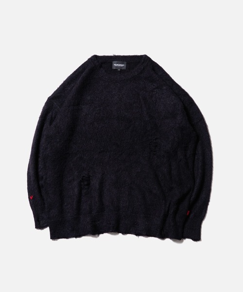 VIRGOwearworks（ヴァルゴウェアワークス）の「FRAYVEIL MOHAIR（ニット/セーター・メンズ・ブラック/ネイビー/グレー・2/3/4）」の4枚目の写真