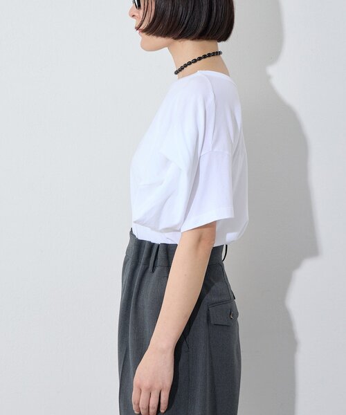 Whim Gazette（ウィムガゼット）の「【GEMINI】変形カットソー（Tシャツ/カットソー・レディース・ブラック/グレー/オフホワイト・FREE）」の7枚目の写真