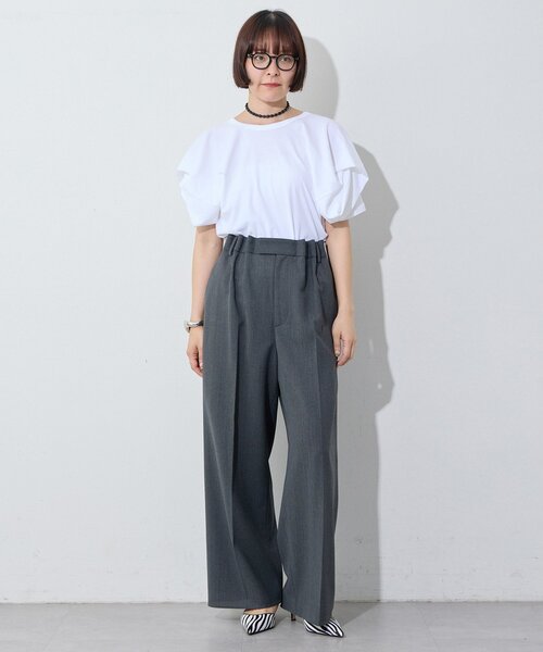 Whim Gazette（ウィムガゼット）の「【GEMINI】変形カットソー（Tシャツ/カットソー・レディース・ブラック/グレー/オフホワイト・FREE）」の5枚目の写真
