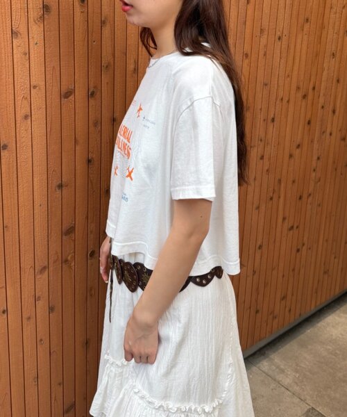 w closet(ダブルクローゼット)の「ピグメントプリントTシャツ 夏服(Tシャツ/カットソー・レディース・レッド/ブルー/ネイビー/オフホワイト・FREE)」の6枚目の写真