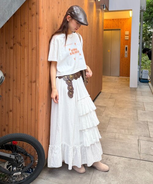w closet(ダブルクローゼット)の「ピグメントプリントTシャツ 夏服(Tシャツ/カットソー・レディース・レッド/ブルー/ネイビー/オフホワイト・FREE)」の9枚目の写真