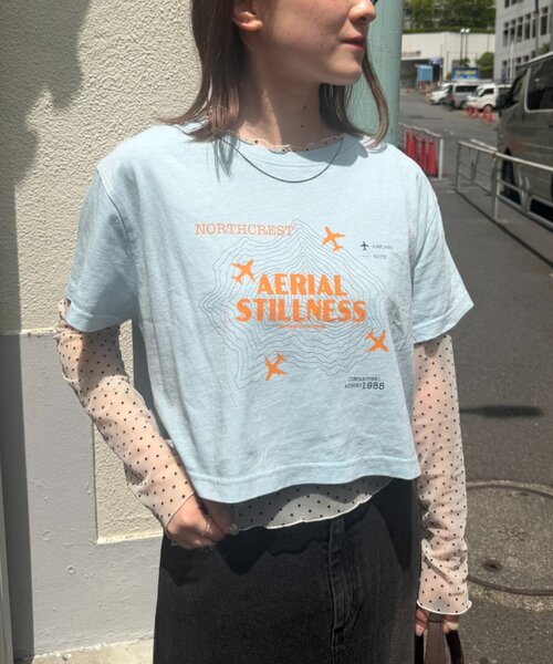w closet(ダブルクローゼット)の「ピグメントプリントTシャツ 夏服(Tシャツ/カットソー・レディース・レッド/ブルー/ネイビー/オフホワイト・FREE)」の11枚目の写真