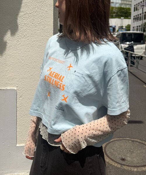 w closet(ダブルクローゼット)の「ピグメントプリントTシャツ 夏服(Tシャツ/カットソー・レディース・レッド/ブルー/ネイビー/オフホワイト・FREE)」の12枚目の写真