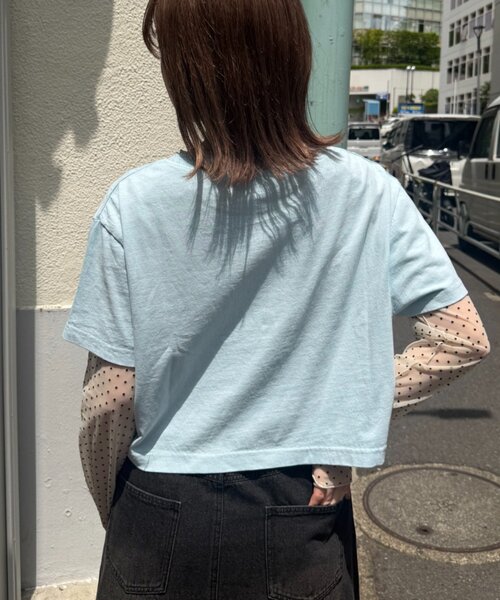 w closet(ダブルクローゼット)の「ピグメントプリントTシャツ 夏服(Tシャツ/カットソー・レディース・レッド/ブルー/ネイビー/オフホワイト・FREE)」の13枚目の写真