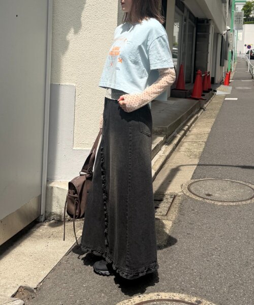 w closet(ダブルクローゼット)の「ピグメントプリントTシャツ 夏服(Tシャツ/カットソー・レディース・レッド/ブルー/ネイビー/オフホワイト・FREE)」の15枚目の写真