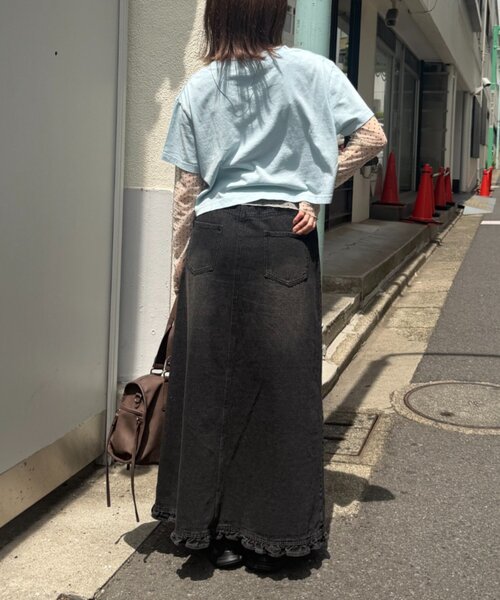 w closet(ダブルクローゼット)の「ピグメントプリントTシャツ 夏服(Tシャツ/カットソー・レディース・レッド/ブルー/ネイビー/オフホワイト・FREE)」の16枚目の写真
